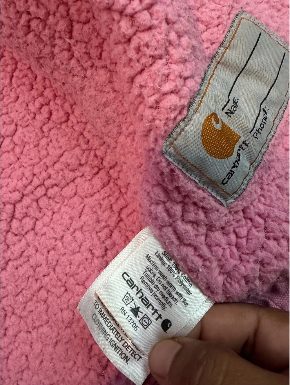 Carhartt Girls Pink Sherpa Lined Jacket 2T